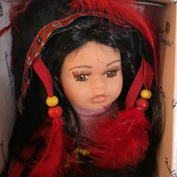 Heirloom Porcelain Doll of a Native.Looking Girl - Picture 1 of 8